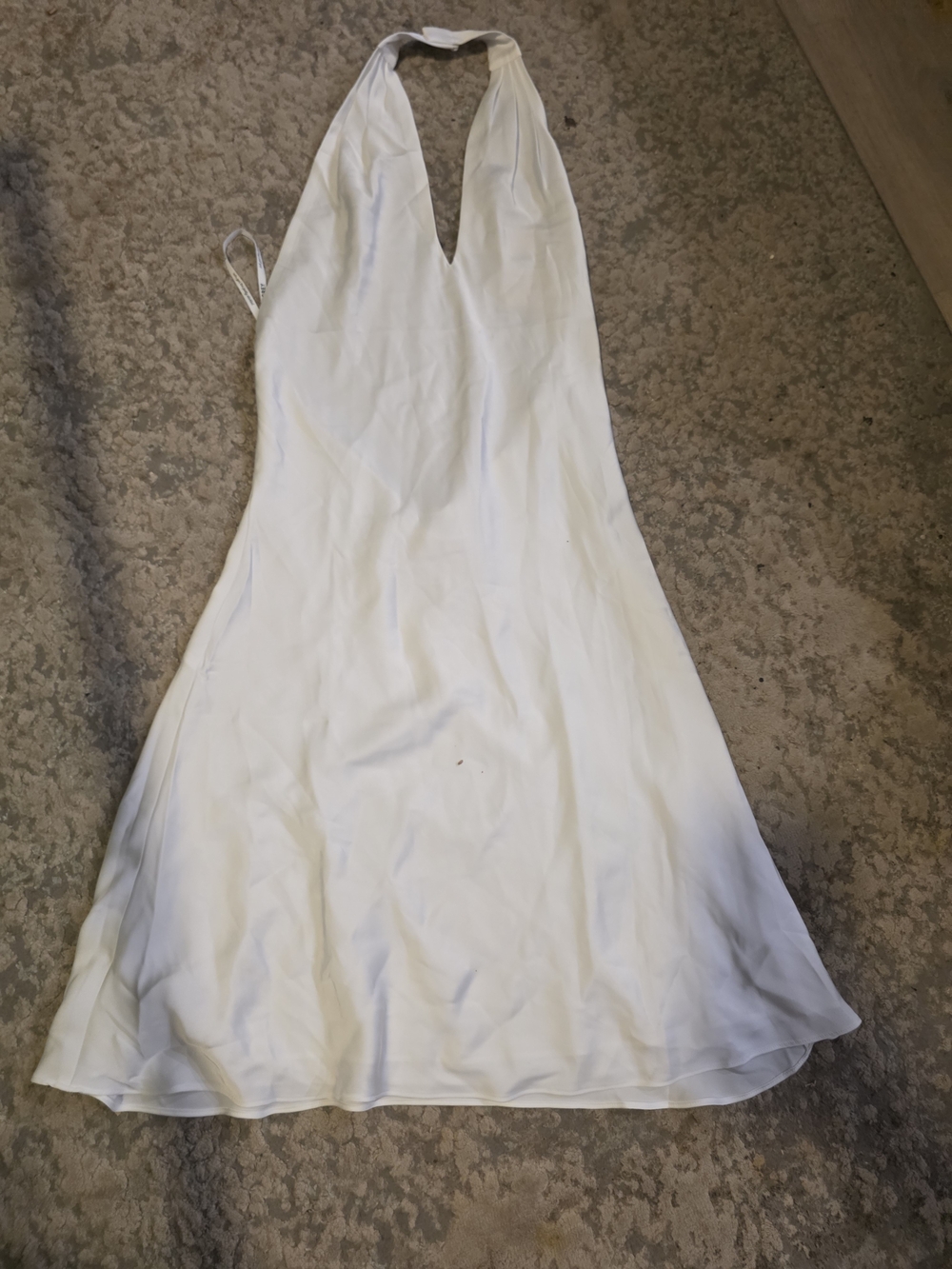 Birdy Grey White Halter V-Neck Mini Dress